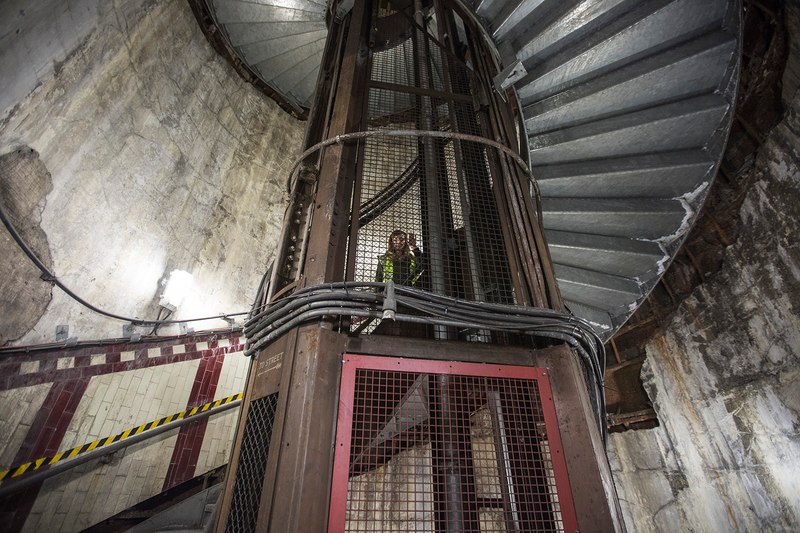 Another look at spiral stairway that connects the surface and the underground shelter. Photo: Dan Kitwood/Getty Images.